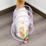 Maxbell Foldable Indoor Cat Tunnel S Type Spring Toy Playing Tent Portable Durable Purple L Mouse