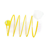 Maxbell Foldable Indoor Cat Tunnel S Type Spring Toy Playing Tent Portable Durable Yellow S Plush Ball