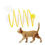 Maxbell Foldable Indoor Cat Tunnel S Type Spring Toy Playing Tent Portable Durable Yellow S Plush Ball