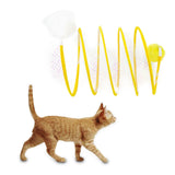 Maxbell Foldable Indoor Cat Tunnel S Type Spring Toy Playing Tent Portable Durable Yellow S Plush Ball