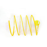 Maxbell Foldable Indoor Cat Tunnel S Type Spring Toy Playing Tent Portable Durable Yellow S Plush Ball