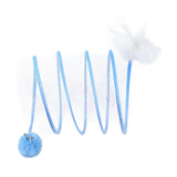 Maxbell Foldable Indoor Cat Tunnel S Type Spring Toy Playing Tent Portable Durable Blue S Plush Ball
