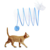 Maxbell Foldable Indoor Cat Tunnel S Type Spring Toy Playing Tent Portable Durable Blue S Plush Ball
