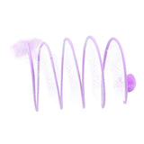 Maxbell Foldable Indoor Cat Tunnel S Type Spring Toy Playing Tent Portable Durable Purple S Plush Ball
