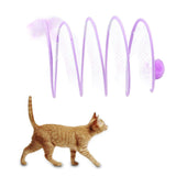 Maxbell Foldable Indoor Cat Tunnel S Type Spring Toy Playing Tent Portable Durable Purple S Plush Ball