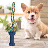 Maxbell Dog Rope Chew Toy Squeaky Rope Dog Toy for Small Medium and Large Pets Dark Blue