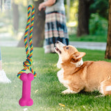 Maxbell Dog Rope Chew Toy Squeaky Rope Dog Toy for Small Medium and Large Pets Pink