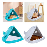 Maxbell Felt Cat Beds for Indoor Cats Lightweight Cat Bed Houses Funny Small Dog Bed Blue