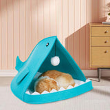 Maxbell Felt Cat Beds for Indoor Cats Lightweight Cat Bed Houses Funny Small Dog Bed Blue