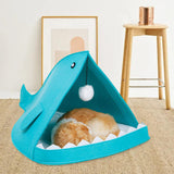 Maxbell Felt Cat Beds for Indoor Cats Lightweight Cat Bed Houses Funny Small Dog Bed Blue