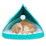 Maxbell Felt Cat Beds for Indoor Cats Lightweight Cat Bed Houses Funny Small Dog Bed Blue