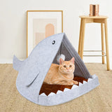 Maxbell Felt Cat Beds for Indoor Cats Lightweight Cat Bed Houses Funny Small Dog Bed Gray