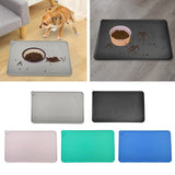 Maxbell Dog Cat Food Mat Foldable with Raised Edge Waterproof Easy Clean Nonslip Gray