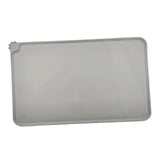 Maxbell Dog Cat Food Mat Foldable with Raised Edge Waterproof Easy Clean Nonslip Gray