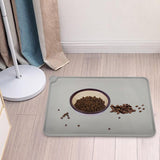 Maxbell Dog Cat Food Mat Foldable with Raised Edge Waterproof Easy Clean Nonslip Gray