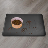 Maxbell Dog Cat Food Mat Foldable with Raised Edge Waterproof Easy Clean Nonslip Black