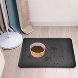 Maxbell Dog Cat Food Mat Foldable with Raised Edge Waterproof Easy Clean Nonslip Black