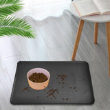 Maxbell Dog Cat Food Mat Foldable with Raised Edge Waterproof Easy Clean Nonslip Black