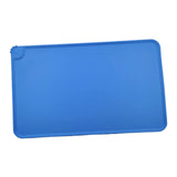 Maxbell Dog Cat Food Mat Foldable with Raised Edge Waterproof Easy Clean Nonslip Blue