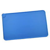 Maxbell Dog Cat Food Mat Foldable with Raised Edge Waterproof Easy Clean Nonslip Blue