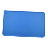 Maxbell Dog Cat Food Mat Foldable with Raised Edge Waterproof Easy Clean Nonslip Blue