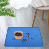 Maxbell Dog Cat Food Mat Foldable with Raised Edge Waterproof Easy Clean Nonslip Blue