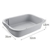 Maxbell Pet Litter Tray Open Top Cats Litter Box High Sides for Indoor Cats Hamsters Gray 52x35x12cm
