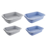 Maxbell Pet Litter Tray Open Top Cats Litter Box High Sides for Indoor Cats Hamsters Gray 52x35x12cm