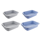 Maxbell Pet Litter Tray Open Top Cats Litter Box High Sides for Indoor Cats Hamsters Gray 52x35x12cm