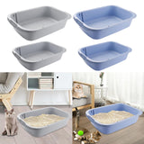Maxbell Pet Litter Tray Open Top Cats Litter Box High Sides for Indoor Cats Hamsters Gray 52x35x12cm