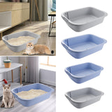 Maxbell Pet Litter Tray Open Top Cats Litter Box High Sides for Indoor Cats Hamsters Gray 52x35x12cm