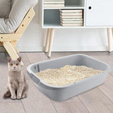 Maxbell Pet Litter Tray Open Top Cats Litter Box High Sides for Indoor Cats Hamsters Gray 52x35x12cm