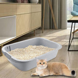 Maxbell Pet Litter Tray Open Top Cats Litter Box High Sides for Indoor Cats Hamsters Gray 52x35x12cm