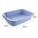 Maxbell Pet Litter Tray Open Top Cats Litter Box High Sides for Indoor Cats Hamsters Blue 52x35x12cm