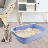 Maxbell Pet Litter Tray Open Top Cats Litter Box High Sides for Indoor Cats Hamsters Blue 52x35x12cm
