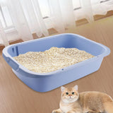 Maxbell Pet Litter Tray Open Top Cats Litter Box High Sides for Indoor Cats Hamsters Blue 52x35x12cm