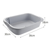 Maxbell Pet Litter Tray Open Top Cats Litter Box High Sides for Indoor Cats Hamsters Gray 36x30x10cm