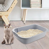 Maxbell Pet Litter Tray Open Top Cats Litter Box High Sides for Indoor Cats Hamsters Gray 36x30x10cm