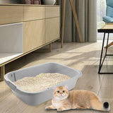 Maxbell Pet Litter Tray Open Top Cats Litter Box High Sides for Indoor Cats Hamsters Gray 36x30x10cm