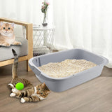 Maxbell Pet Litter Tray Open Top Cats Litter Box High Sides for Indoor Cats Hamsters Gray 36x30x10cm