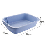 Maxbell Pet Litter Tray Open Top Cats Litter Box High Sides for Indoor Cats Hamsters Blue 36x30x10cm