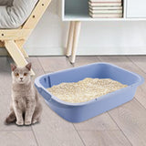 Maxbell Pet Litter Tray Open Top Cats Litter Box High Sides for Indoor Cats Hamsters Blue 36x30x10cm