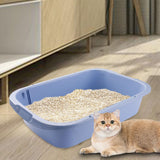 Maxbell Pet Litter Tray Open Top Cats Litter Box High Sides for Indoor Cats Hamsters Blue 36x30x10cm