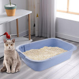 Maxbell Pet Litter Tray Open Top Cats Litter Box High Sides for Indoor Cats Hamsters Blue 36x30x10cm