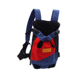 Maxbell Pet Cat Carrier Backpack Chest Bag with Shoulder Strap Adjustable for Hiking M Blue Red