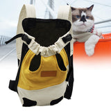 Maxbell Pet Cat Carrier Backpack Chest Bag with Shoulder Strap Adjustable for Hiking S White Yellow