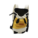 Maxbell Pet Cat Carrier Backpack Chest Bag with Shoulder Strap Adjustable for Hiking L White Yellow