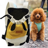 Maxbell Pet Cat Carrier Backpack Chest Bag with Shoulder Strap Adjustable for Hiking L White Yellow