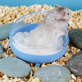 Maxbell Small Animal Bath House Cage Toilet Clear Shower Room Hamster Sand Bath Box Blue