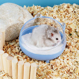 Maxbell Small Animal Bath House Cage Toilet Clear Shower Room Hamster Sand Bath Box Blue